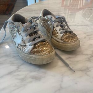 Golden Goose May Gold/White Sneaker.  Size 28.